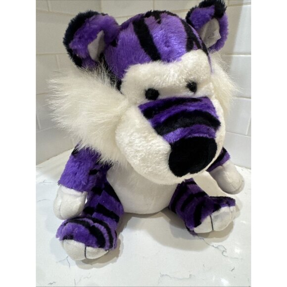 Vintage Purple & Black Tiger Plushland Toy Company 1999 plush - Picture 2 of 8